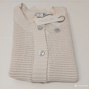 Rachel Zoe women knit sleeveless cream sweater vest top large NWT boho Y2K